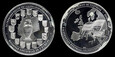 Medal oficjalny EURO '92, Ag 0.999 waga 20 g, Puchar na tle mapy D
