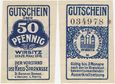 WYRZYSK - WIRSITZ 50 FENIGÓW 28.III.1918 nr. 6 cyfr, niebieski