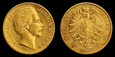 Bawaria, 20 Marek 1873 D, Ludwig II, Au 0,900