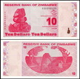 ZIMBABWE, 10 DOLLARS	2009, seria AA, Pick 94