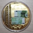 100 EURO - WIZERUNEK BANKNOTU NA NUMIZMACIE 