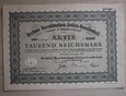 AKCJE, OBLIGACJE  AKTIE - 1000 REICHSMARK - BERLIN 1932 