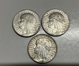 Monety srebrne II RP 5 złotych Polonia 3 szt.