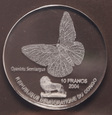 Kongo, 10 Francs 2004 Motyl Modraszek Semiargus Zwierzęta Akryl