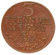 Sachsen Gotha Altenburg, 3 Pfennige 1761  Fryderyk III Cu