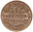 Niemcy. Hesja, 1 Krajcar 1870 Ag