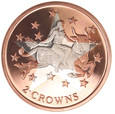 Gibraltar, 2 Crowns 2003 Pierwsza Rocznica Euro Rzadka Ag-Cu