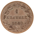 Niemcy. Frankfurt, 1 Krajcar 1849 Ag