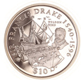Wyspy Dziewicze, 10 Dollars 2004 Drake Fregata Marynistyka Ag