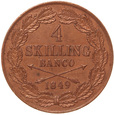 Szwecja, 4 Skilling Banco 1849 Oskar I