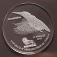 Kongo, 10 Francs 2004 Ptak Zimorodek Zwierzęta Akryl