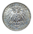 Niemcy. Kaiserreich, Hamburg, 3 Marki 1909 Ag