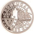 Portugalia, 25 Ecu 1996 Cabral Fregata Marynistyka Ag
