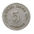 Niemcy. Kaiserreich, 5 Pfennig 1891 E Rzadka