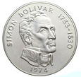 Panama, 20 Balboas 1974 Simon Bolivar  Ag