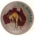 Australia, Dollar 2000 Kangur Kolor Zwierzęta Ag