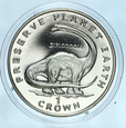 Isle of Man, 1 Crown 1993 Diplodok Ochrona Planety Ziemia