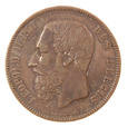 Belgia, 5 Franków 1870 Leopold II Ag