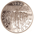 Kajmany, 5 dolarów 1992 Olimpiada Kolarstwo Sport Ag