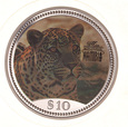 Namibia, 10 Dolarów 1995 Miss Universe - Leopard Zwierzęta Ag