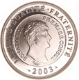 Francja, 1 1/2 Euro 2003 Franc Napoleon Bonaparte Ag