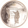 Kongo, 10 Francs 2001 Mundial Piłka Nożna Ag