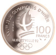 Francja, 100 Franków 1989 Olimpiada Narciarstwo Sport Ag