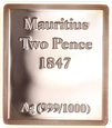 Medal - Sztabka Znaczek Niebieski Mauritius Ag 