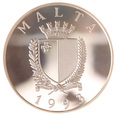 Malta, 5 Liri 1993 Żaglowiec Marynistyka Ag
