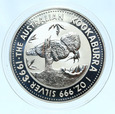 Australia, 1 Dolar 1993 Kookaburra 1 Oz Ag 999
