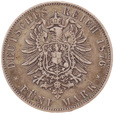 Niemcy. Kaiserreich, Hessen, 5 Marek  1876 Ludwig III Ag