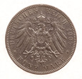 Niemcy. Kaiserreich, Hamburg, 5 Marek 1907 Ag
