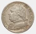 Francja, 5 Franków 1814 K Ludwik XVII Ag