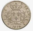 Francja, 5 Franków 1814 K Ludwik XVII Ag