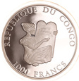 Kongo, 1000 Francs 2004 Hermione Żaglowiec Marynistyka Ag