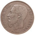 Belgia, 5 Franków 1873 Leopold II Ag