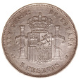 Hiszpania, 5 Peset 1889 Alfons XIII Ag