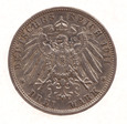 Niemcy. Kaiserreich, Wuerttemberg, 3 Marki 1911 Parka Ag