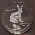 Kongo, 10 Francs 2006 Zając Szarak Zwierzęta Akryl