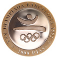 Hiszpania, 2000 Pesetas 1990 Olimpiada Sport Symbol Olimpijski Ag 