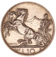 Włochy 10 Lirów Emanuel lll 1927 Ag