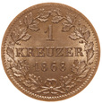 Niemcy. Bawaria, 1 Krajcar 1868 Ag