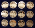 Niemcy, Zestaw 12 sztuk Medali z Zabytkami w Drewnianej Kasecie