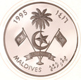 Malediwy, 250 Rufiyaa 1995 Żaglówka Marynistyka Ag