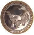 Hiszpania, 2000 Pesetas 1992 Olimpiada Sport Przeciąganie Liny Ag 