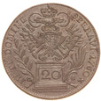 Austria, 20 Krajcarów 1760 GR Franciszek I Ag