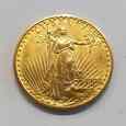 Złota moneta 20 dolarów Saint Gaudens 1908 no motto