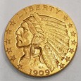 Złota moneta USA 5 dolarów Indianin 1909 D
