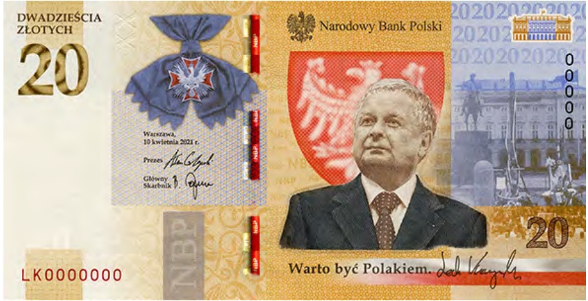 20 zł Lech Kaczyński NISKI NUMER banknot