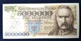5000000 złotych 1995 Piłsudski   seria AI niski nr 0000016 UNC